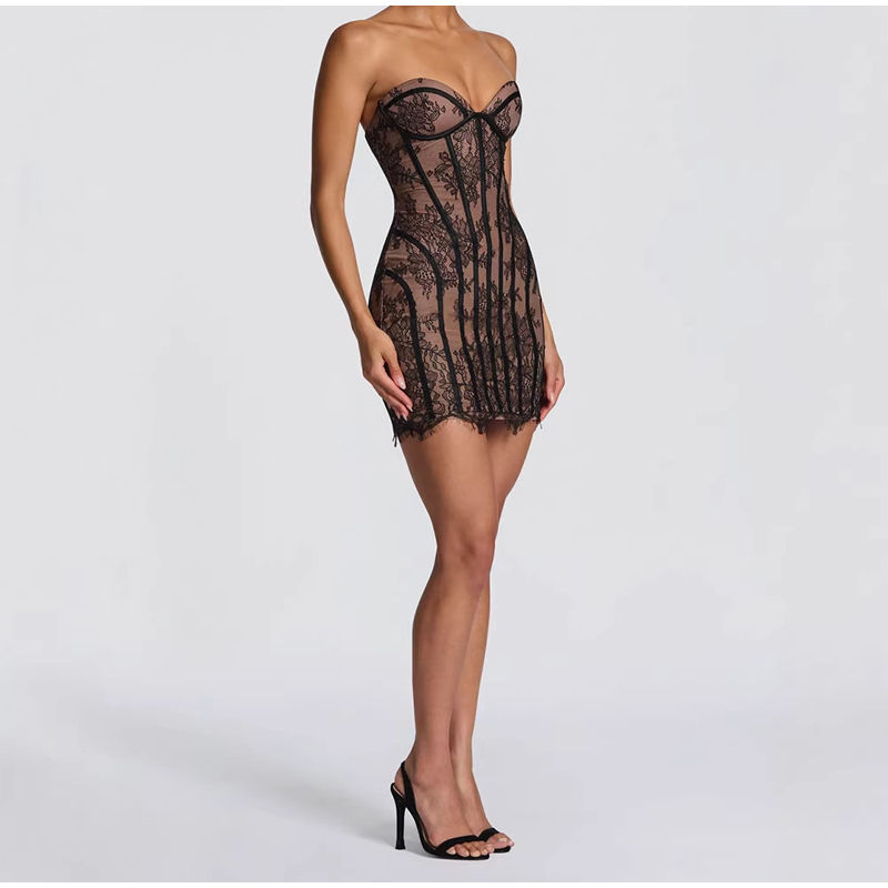 Miniatura: Backless Off-shoulder Waist Cinching Slim Maxi dress
