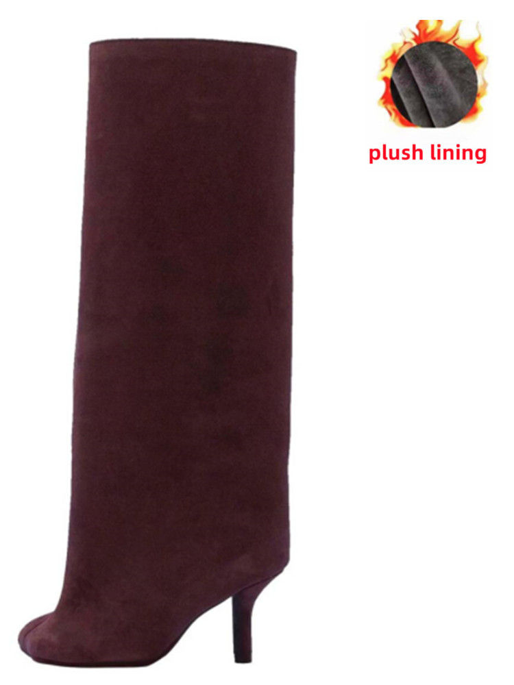 Thumbnail: Ladies' Autumn and Winter New Low Heel Mid Leg Knee High Women's Boots