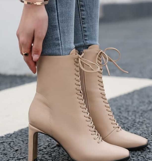 Women Ankle Boots Fashion Cross Strap High Heel Footwear boots