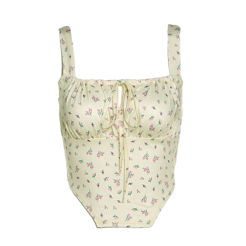 Miniatura: Floral Women Camis Summer Yellow Top