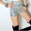 Thumbnail: Ladies Silver Skinny Sequin High Waisted Shorts Women Slim Party Shorts