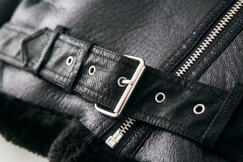 Thumbnail: women's winter motorcycle velvet jacket female short lapels fur thick