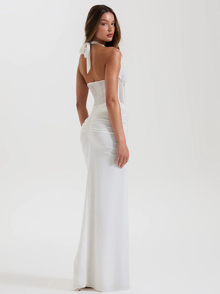 Миниатюра: Deep V-neck Halter Women Maxi Dress