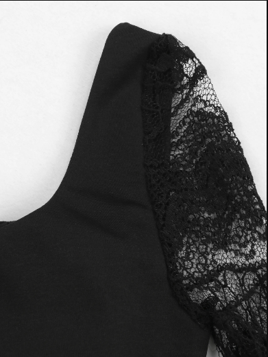 Миниатюра: Black Lace Skirt Two Piece Set Long Sleeve