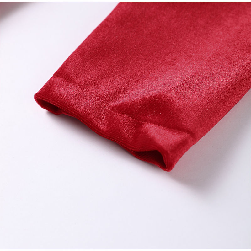 Миниатюра: Velvet Square Collar Beading Long Sleeve Dress 