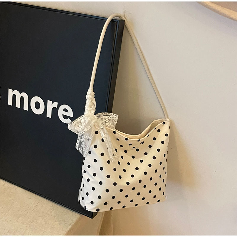 Miniatyrbild: Polka Dot shoulder Bag French Lace Tie Closure Square Bag 