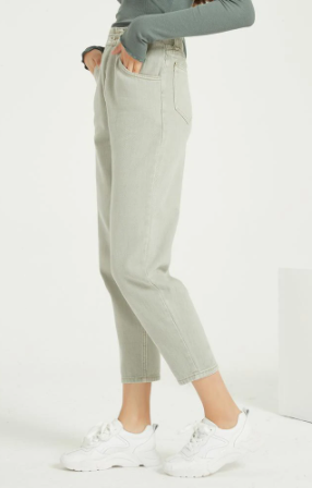 Миниатюра: Women's Femme BF Denim Pants High Waist Pockets Jeans Trousers