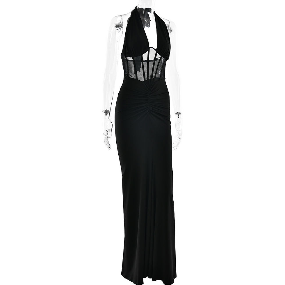 Thumbnail: Deep V-neck Halter Women Maxi Dress