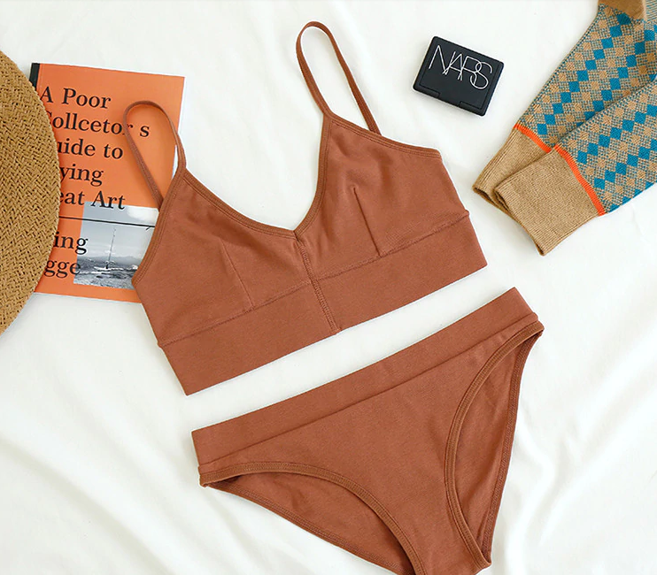 Миниатюра: Cotton Lingerie Wireless Bras For Women Push Up Bra Set comfortable