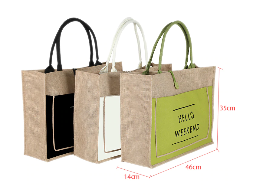 Miniatura: Women Linen Luxury Tote Large Capacity Female Casual Shoulder beach Bag