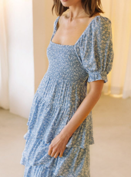 Miniatura: Vintage Print Short Sleeve Summer  Dress