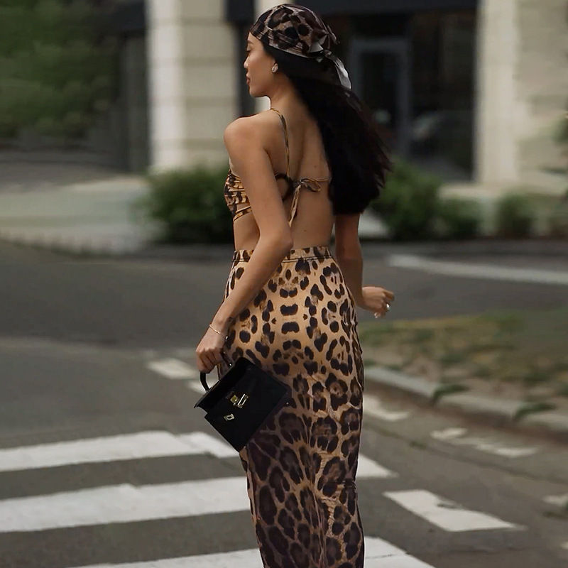 Thumbnail: Leopard Print Maxi Dress For Women  Long Dress 