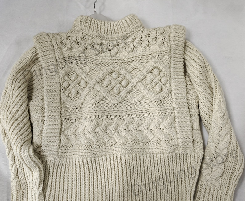 Miniatura: Women's Knitted Sweater O-neck Twist Weave Fake Two Wool Autumn and Winter