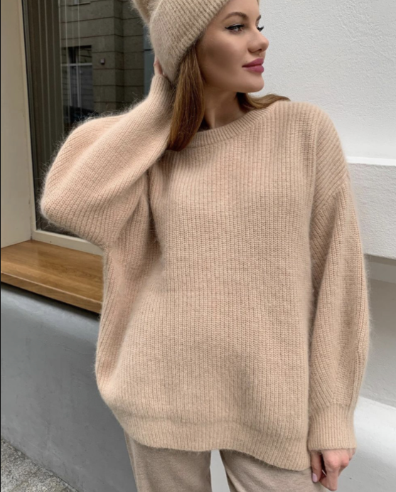 Миниатюра: Soft Loose Knitted Cashmere Sweaters Women 2021