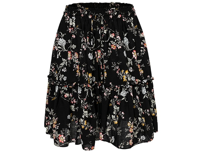 Thumbnail: Floral Print Black Female 2019 Skirts Women Casual Sexy Ruffles Short Skirts