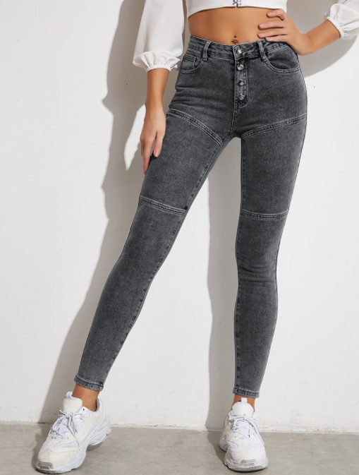 Thumbnail: Stretch Hip Skinny Jeans High Waist Fit Leggings Comfy Denim Jeggings Slim