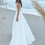 Thumbnail: Boho Wedding Dress Beach High Side Slit Long Chiffon Bridal Gown DRESS