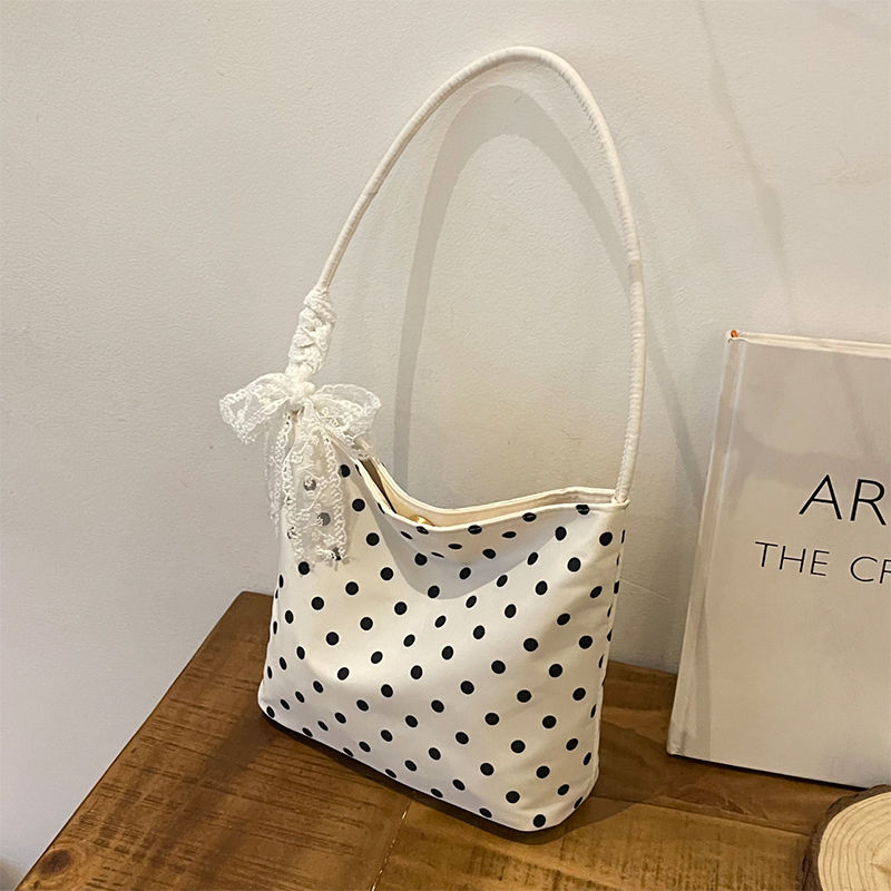 Miniatyrbild: Polka Dot shoulder Bag French Lace Tie Closure Square Bag 