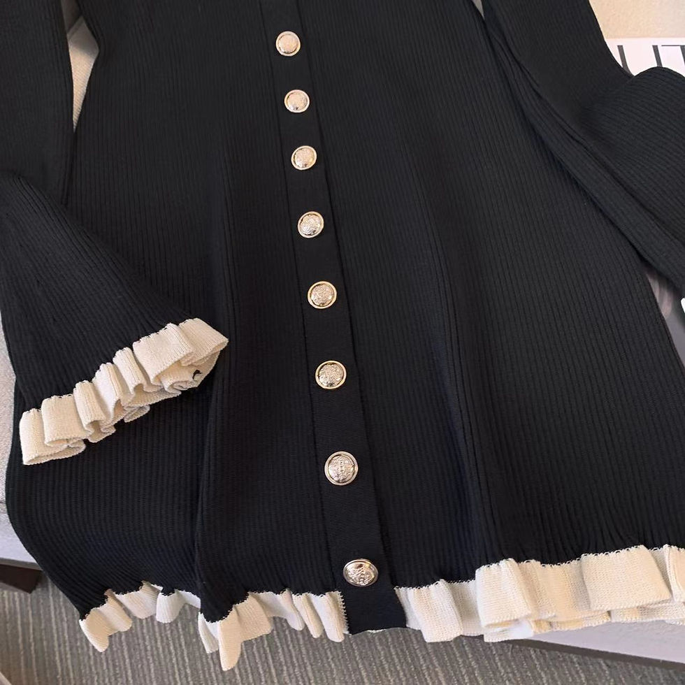 Thumbnail: French Long Sleeve Knit Dress 