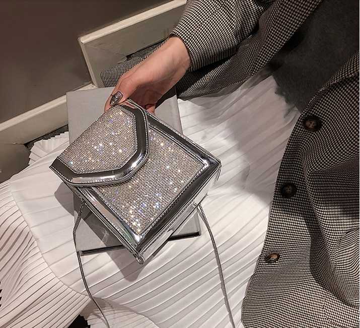 Miniatura: Diamond Square bag uality PU Leather Phone bag Women's Designer Handbag