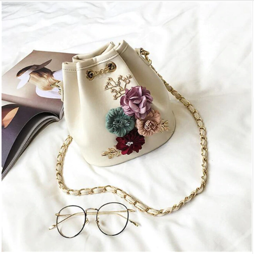 Миниатюра: Flowers Bucket Bags Mini Shoulder Bags With Chain