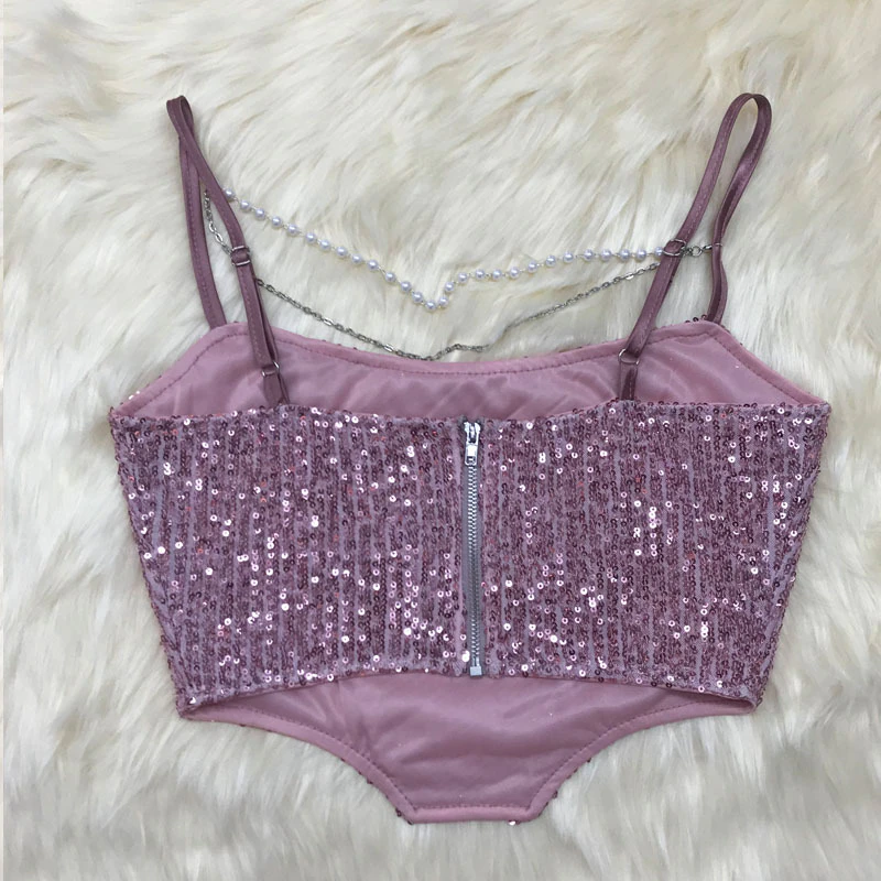 Miniatura: Chain Sequins Cami Crop Top