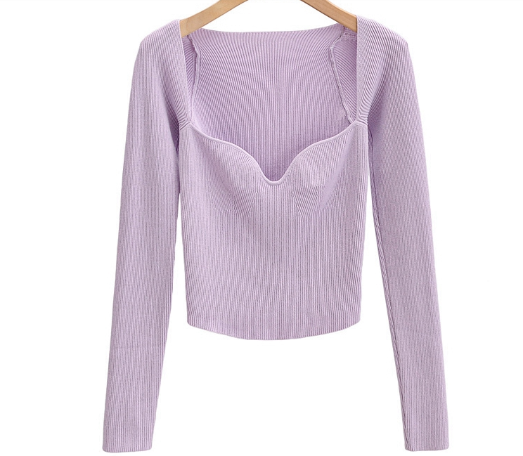 Thumbnail: autumn women solid thin sweater long sleeve elegant office lady knitted