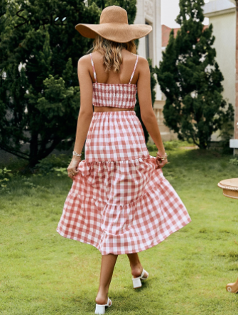 תמונה ממוזערת: straps plaid skirt set
