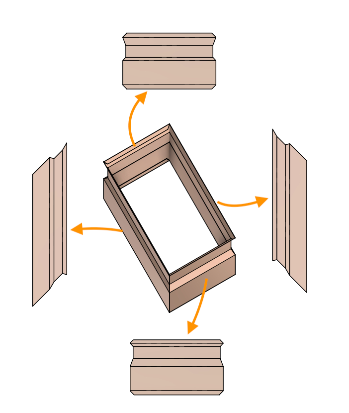 Miniature : Deckstreifen um Kamin