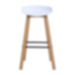 Miniatura: Taburete Alto Fijo "MILAN" 75cm Blanco - Patas Metálicas