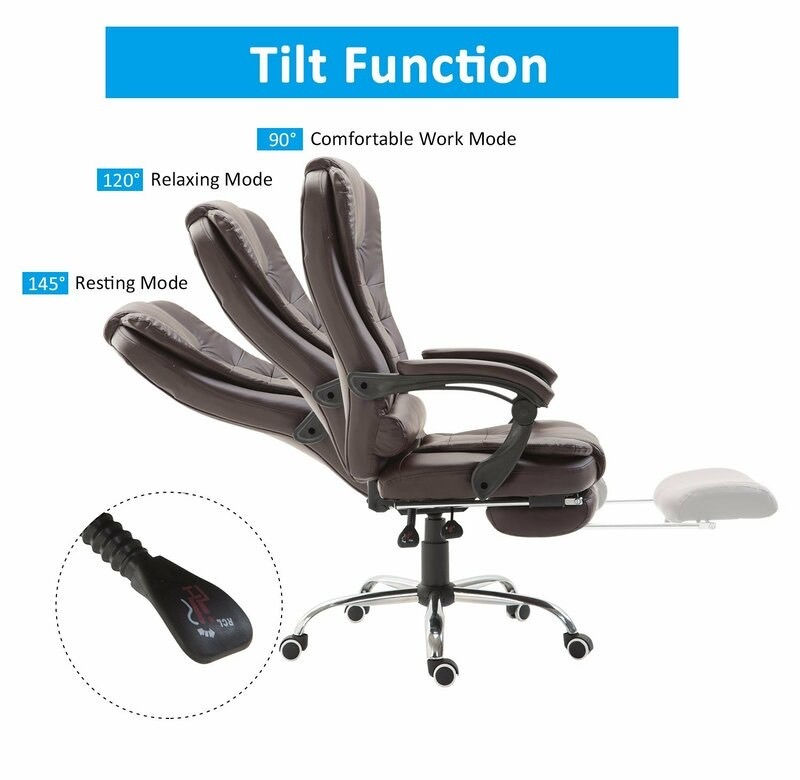 Miniatura: Sillón Gerencial Ergonómico Reclinable "LISBOA" Espaldar Alto - Café PREMIUM