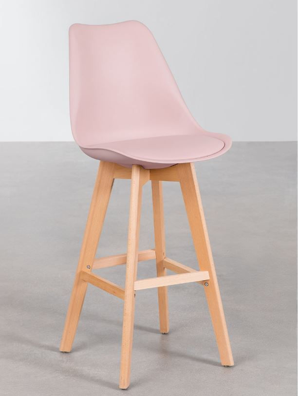 Taburete Alto Fijo "TULIP" Palo de Rosa