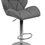 Miniatura: Taburete Giratorio "HELMUT" Tapizado Tela Gris Oscuro Cr