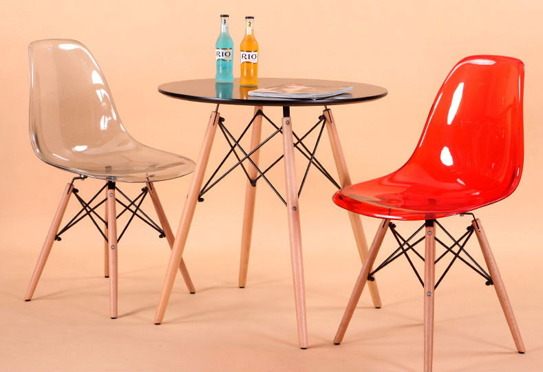 Miniatura: Silla Eames Clásica Policarbonato Transparente Dorado