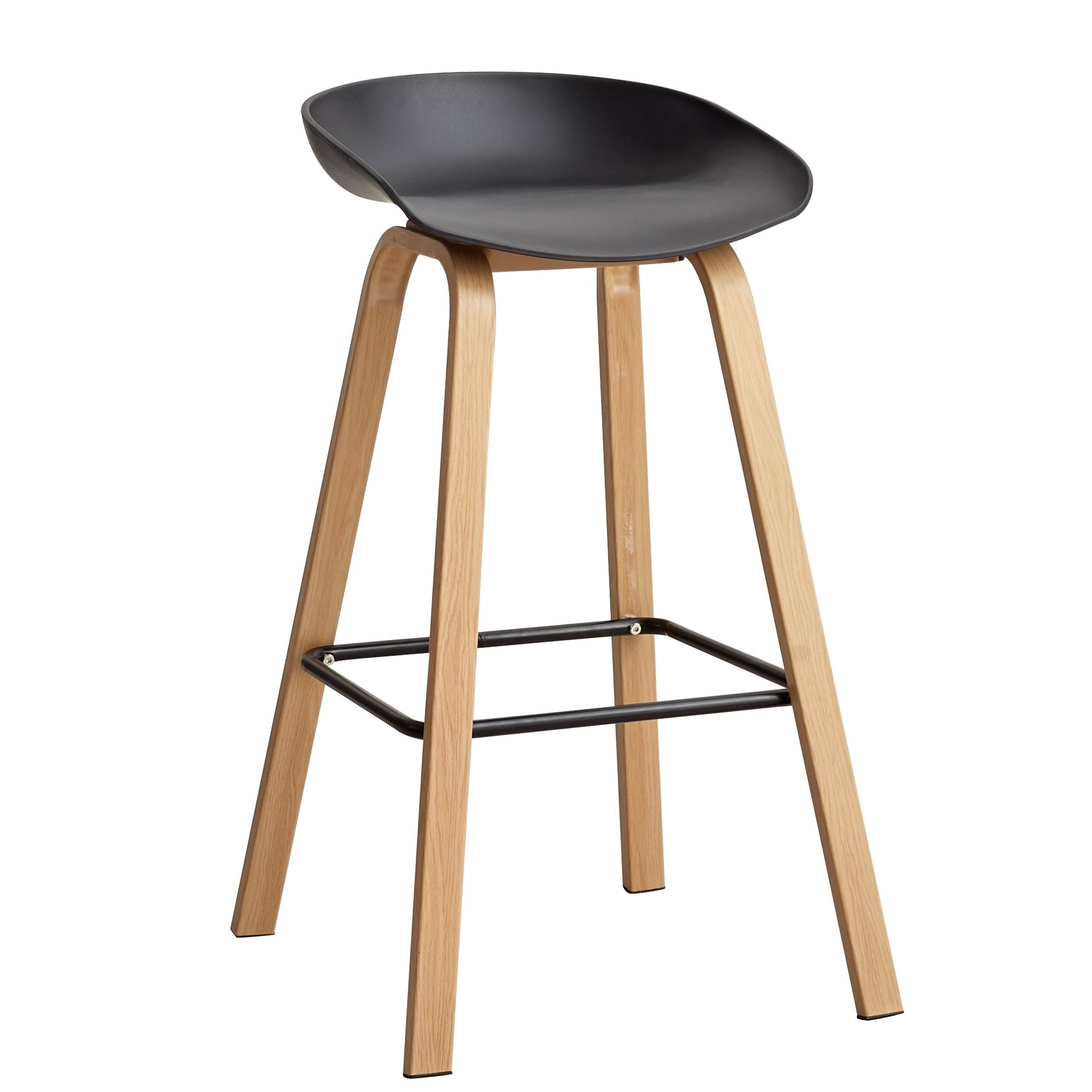 Taburete Alto Fijo "MILAN" 65cm Negro - Patas Metálicas