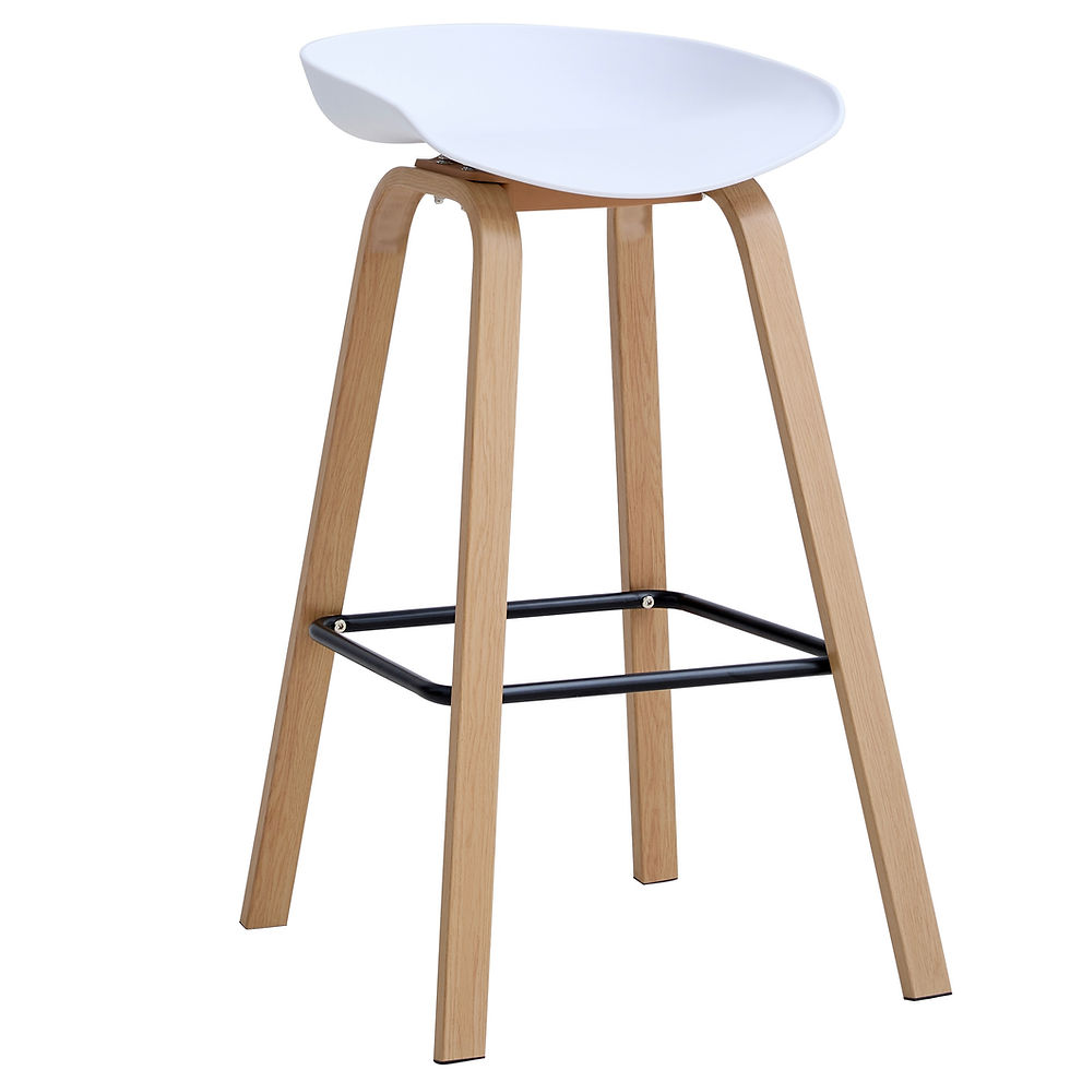 Taburete Alto Fijo "MILAN" 75cm Blanco - Patas Metálicas