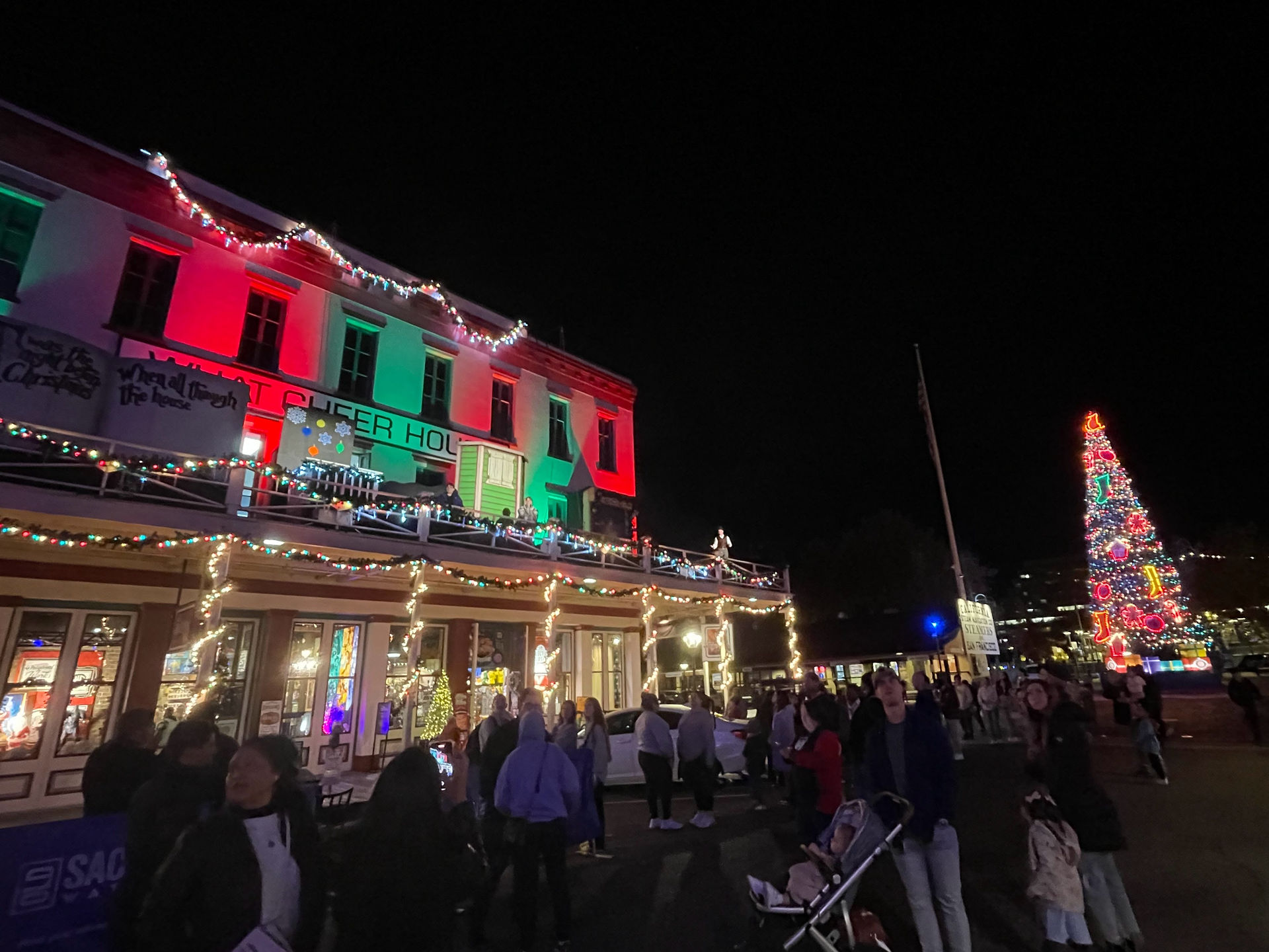 Christmas festivities and lights at the Old Sacramento Waterfront