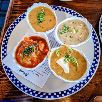 Duke's Seafood gluten-free chowder sampler