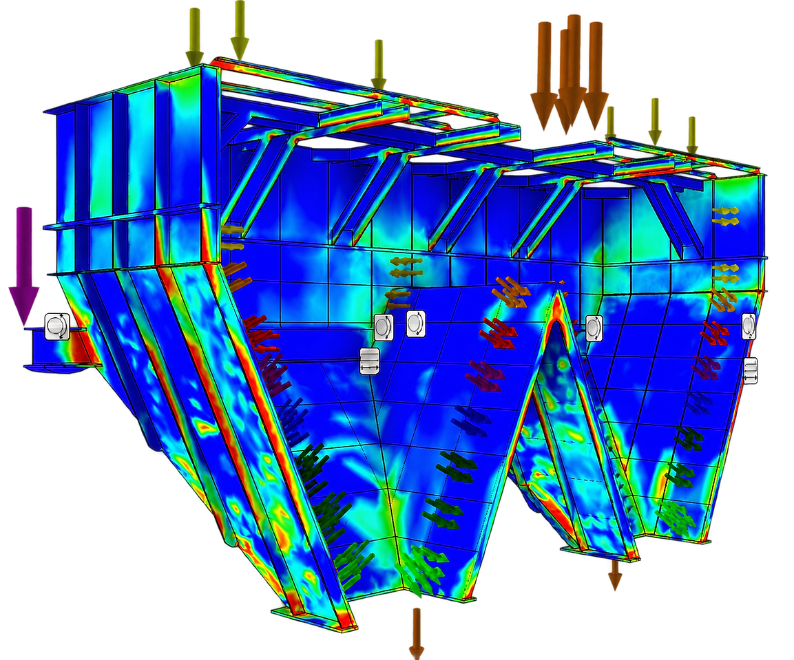 FEA Stress Analysis Hopper Assembly.png
