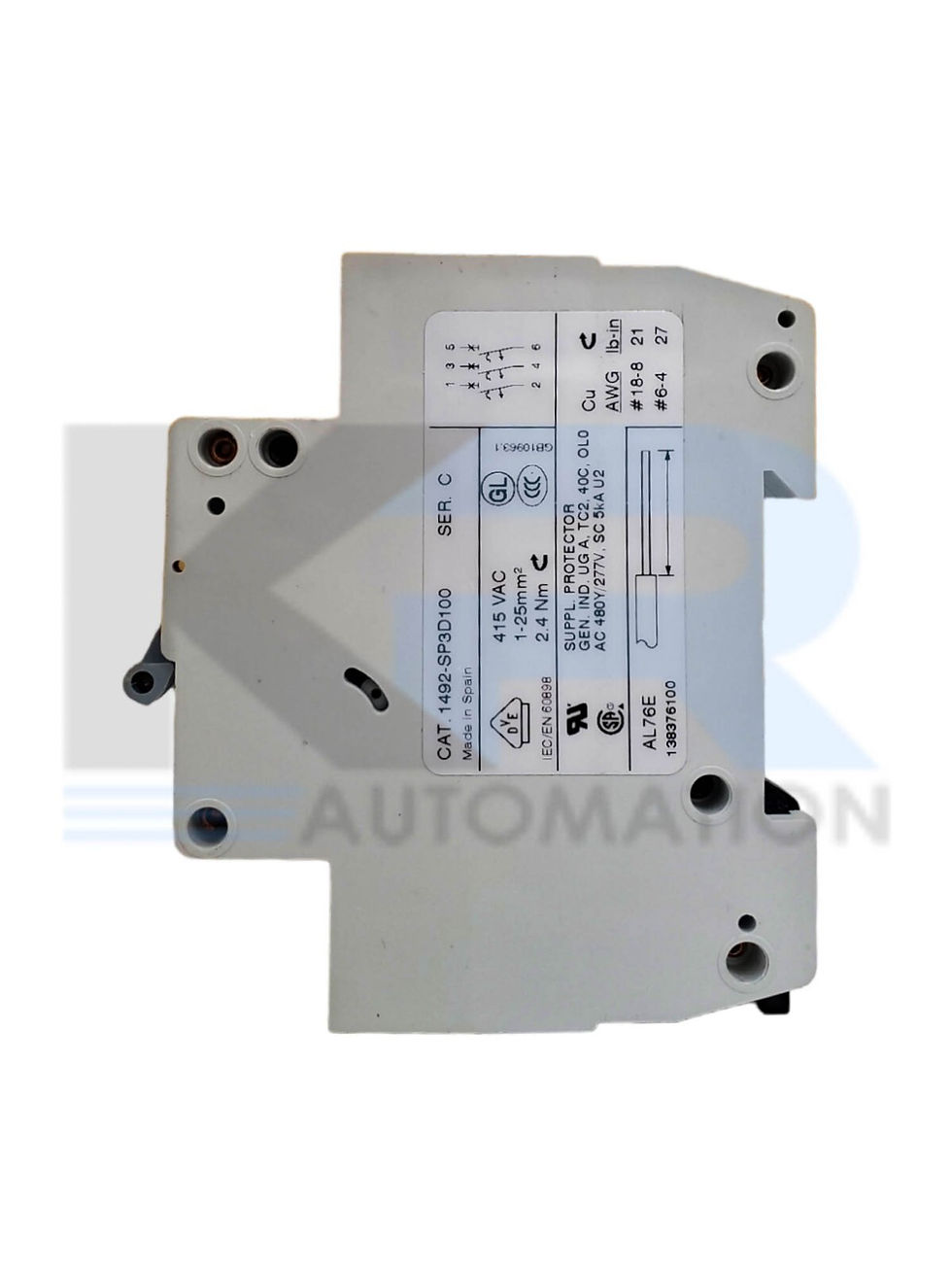 Thumbnail: Allen Bradley 1492-SP3D100 /C Bulletin 1492 Supplementary Protector 10A