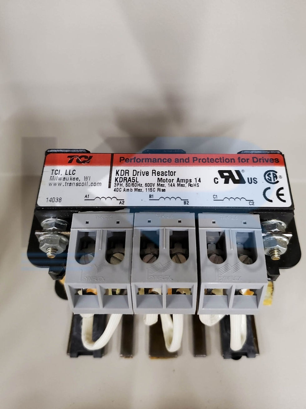 Thumbnail: NEW TCI KDRULA5LE01 KDR Low Impedance Line Reactor 10HP 3Ph 14A 480V Type 1