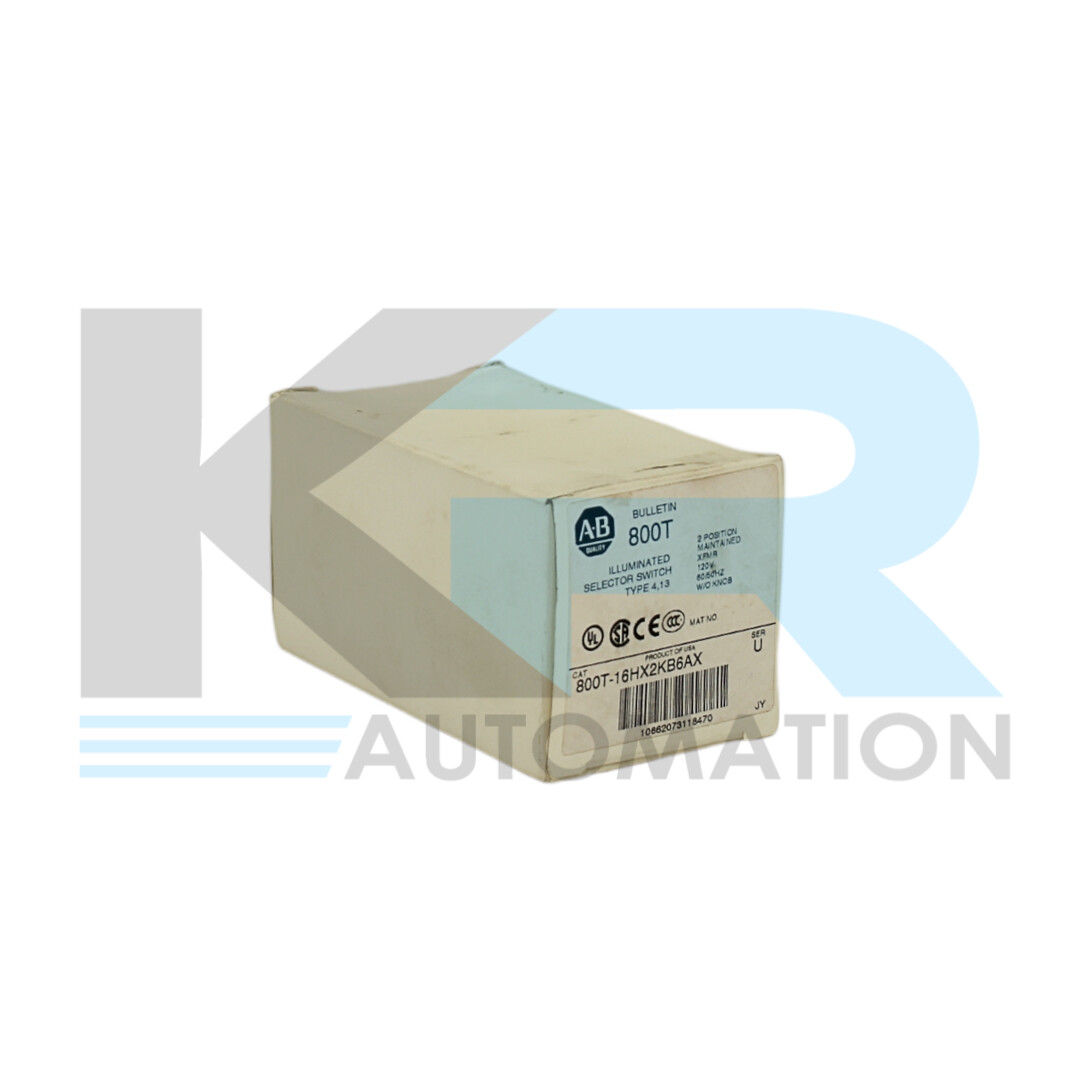NEW Allen-Bradley 800T-16HX2KB6AX /U Illuminated Selector Switch 2 Position 120V