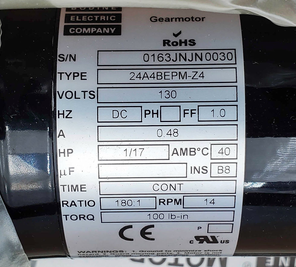 Thumbnail: Bodine 24A4BEPM-Z4 Gearmotor 130VDC 1/17HP 180:1 Ratio