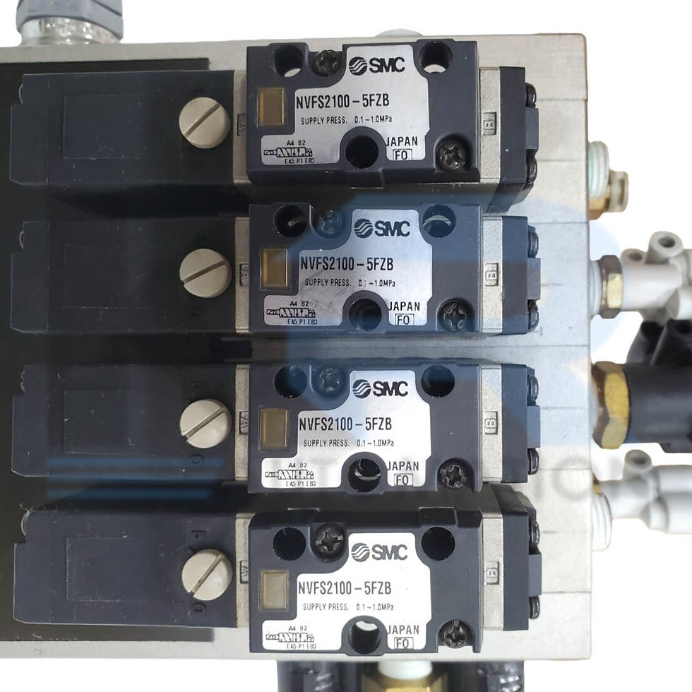 Thumbnail: Lot of Four* SMC NVS2100-5FZB Solenoid Valve With 4-Valve Base