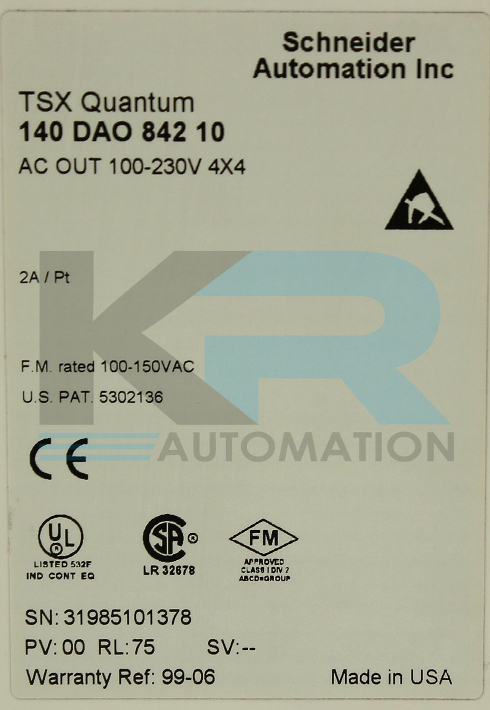 Thumbnail: Schneider Automation 140DAO84210 TSX Quantum AC Output Module 100-230V 4x4 24PT