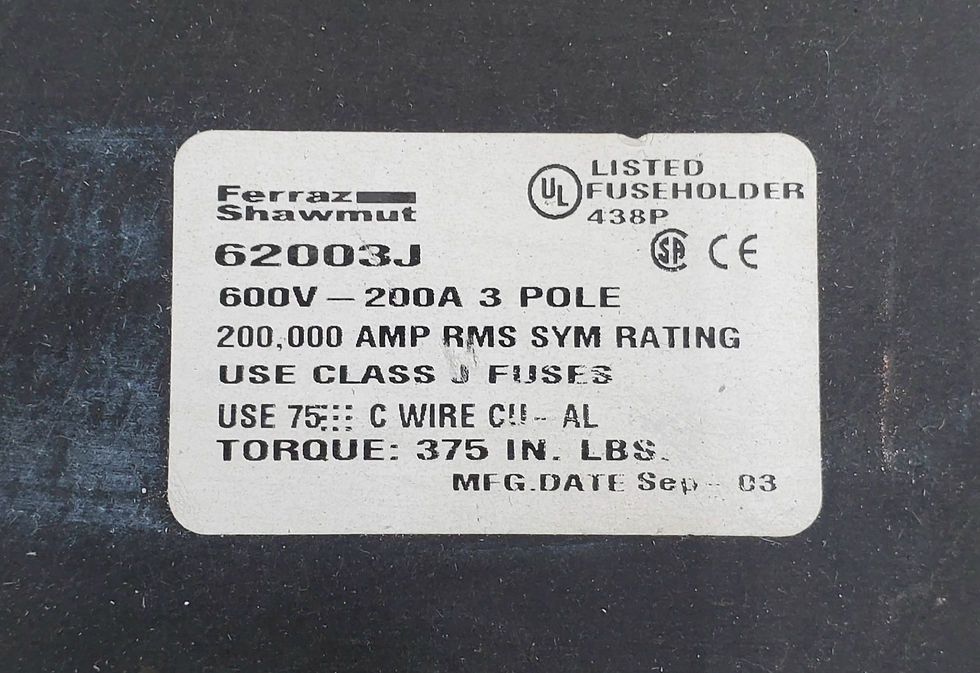 Thumbnail: Ferraz Shawmut 62003J 3-Pole Fuse Holder 600V 200A