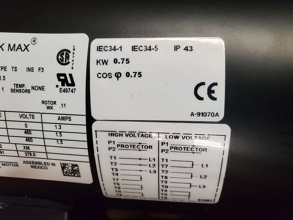 Thumbnail: NEW Marathon 56H17T5302E BlackMax AC Induction Motor 3Ph 230/460V 1HP TENV 56C