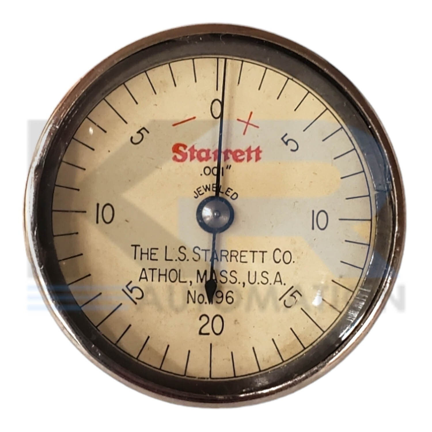 Starrett No. 196B1 Back Plunger Dial Indicator 0-20-0 Dial Range .001" *READ*