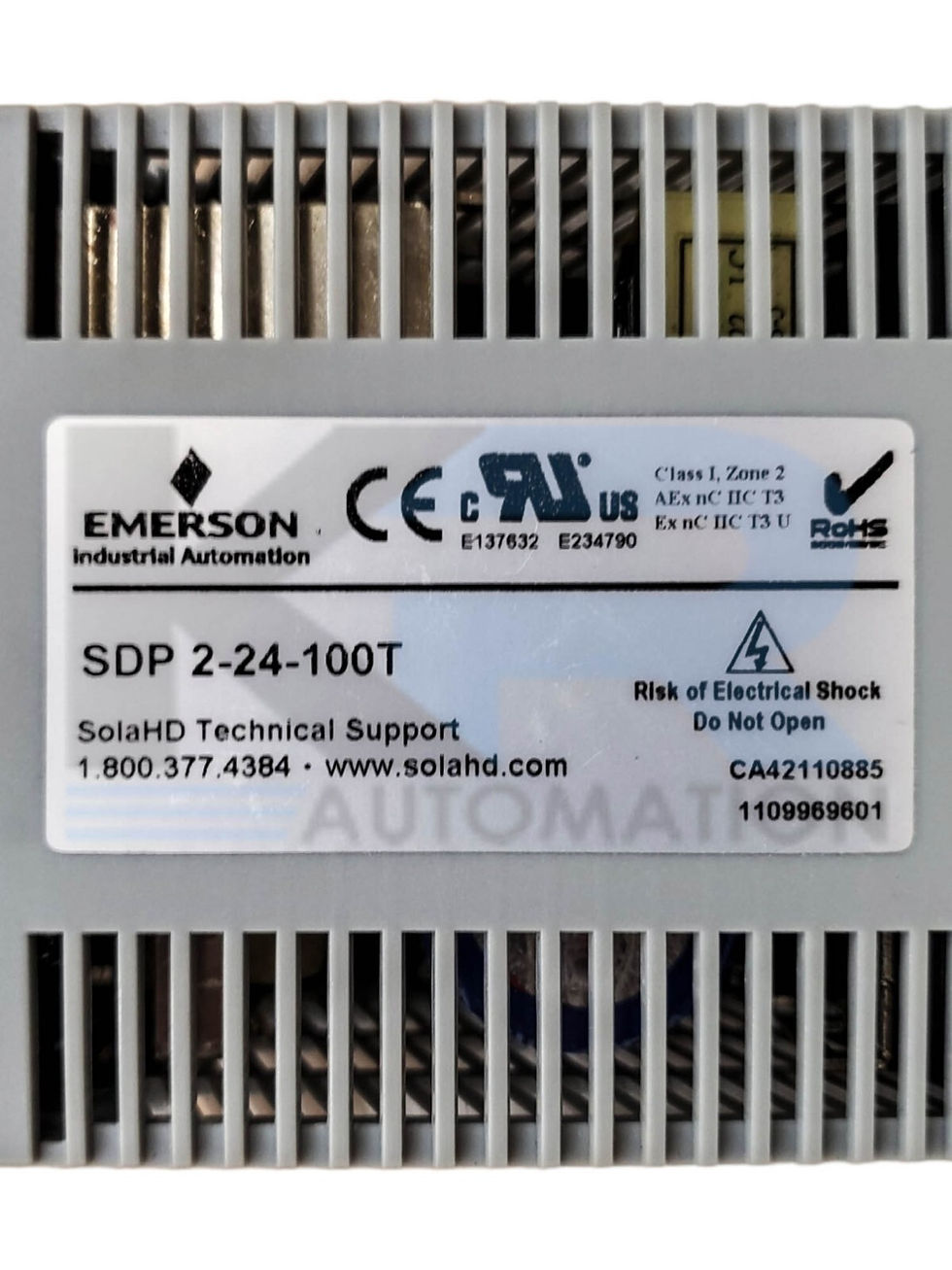 Thumbnail: Emerson SDP 2-24-100T Sola Power Supply 24VDC NEC Class 2 100W 2.1A 230VAC 60Hz