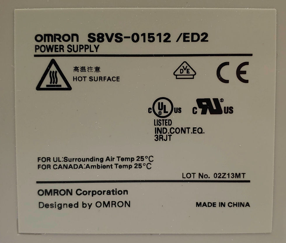 Thumbnail: Omron S8VS-01512 Power Supply 100-240VAC 12VDC 1.2A
